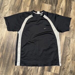 Nike Men's Athletic T-Shirt Black With Grey Side Panels Size XL 100% Polyester